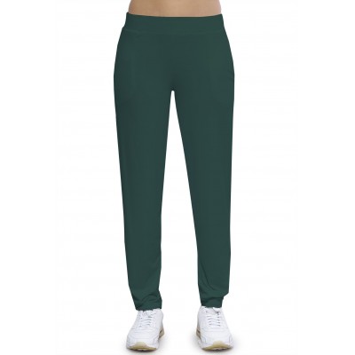 Pantalon coupe fluide taille élastique avec poches en maille modal AURELIE