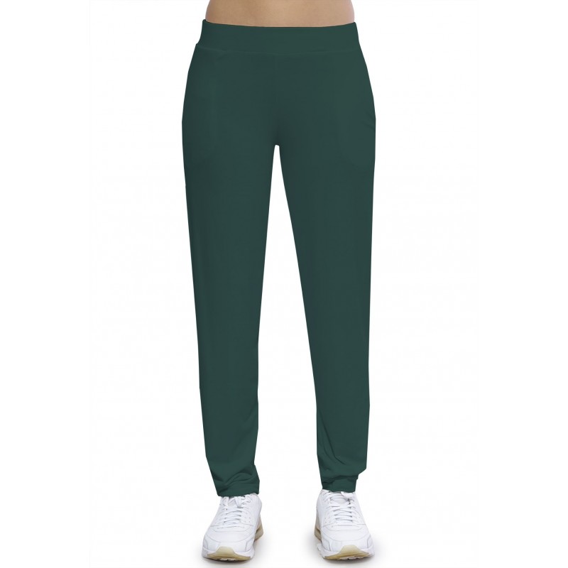 Pantalon coupe fluide taille élastique avec poches en maille modal AURELIE Pantalon coupe fluide taille élastique avec poches en maille modal AURELIE