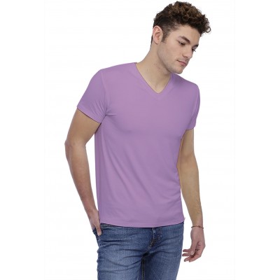 T-shirt col V bande rapportée manches courtes en modal WILL