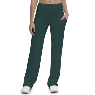 Pantalon coupe droite taille élastique avec poches en maille modal ALINA