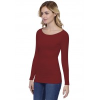 T-shirt col bateau doublé devant manches longues en modal DORIS05