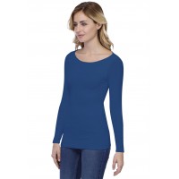 T-shirt col bateau doublé devant manches longues en modal DORIS05