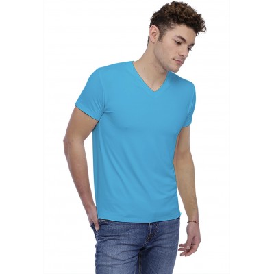 T-shirt col V bande rapportée manches courtes en modal WILL