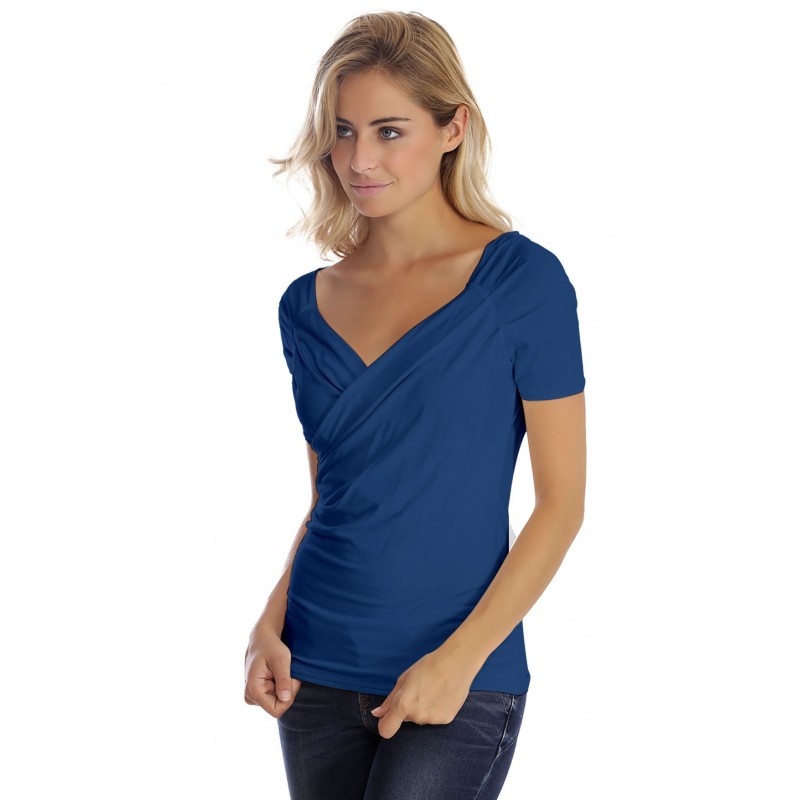 T-shirt cache-coeur manches courtes en modal GERRY01 T-shirt cache-coeur manches courtes en modal GERRY01
