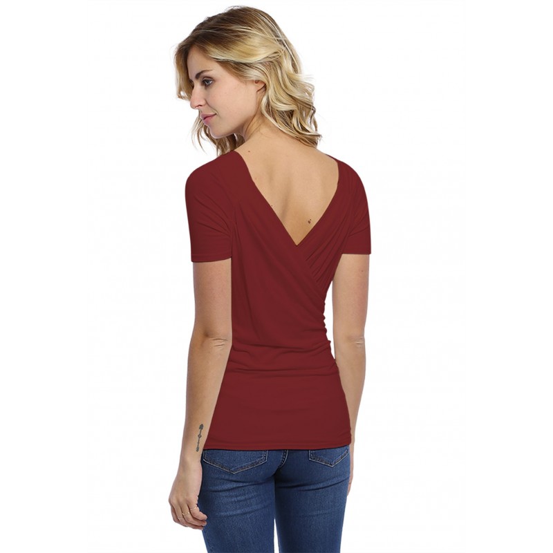 T-shirt cache-coeur manches courtes en modal GERRY01 T-shirt cache-coeur manches courtes en modal GERRY01