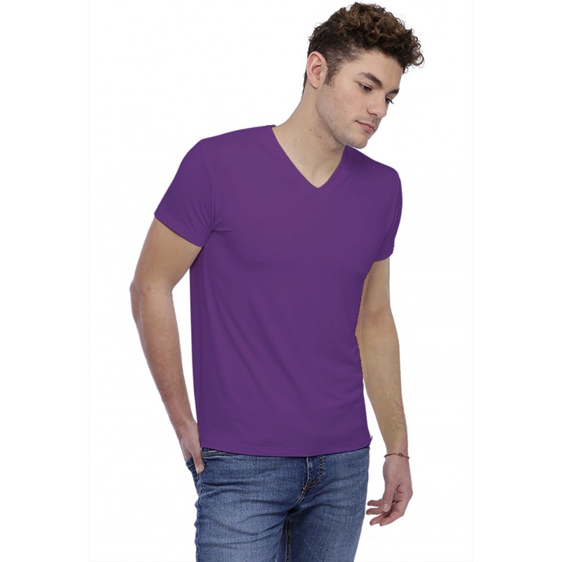 T-shirt col V bande rapportée manches courtes en modal WILL T-shirt col V bande rapportée manches courtes en modal WILL