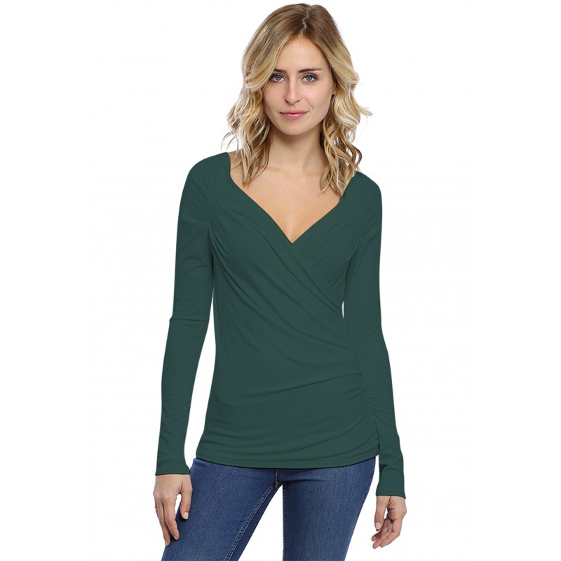 T-shirt cache coeur manches longues en modal GERRY03 T-shirt cache coeur manches longues en modal GERRY03