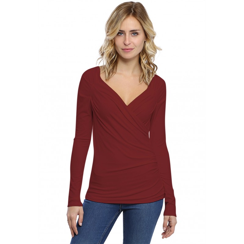 T-shirt cache coeur manches longues en modal GERRY03 T-shirt cache coeur manches longues en modal GERRY03
