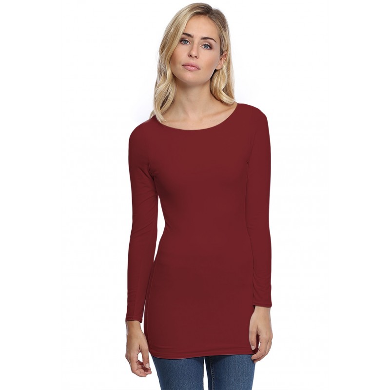T-shirt long col bateau doublé devant DORIS T-shirt long col bateau doublé devant DORIS