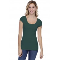 T-shirt col danseuse manches courtes capes en modal ROXANE02