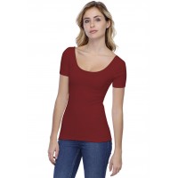 T-shirt col danseuse manches courtes en modal ROXANE03