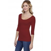 T-shirt col danseuse manches 3-4 en modal ROXANE04
