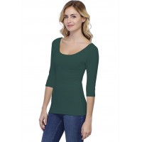 T-shirt col danseuse manches 3-4 en modal ROXANE04