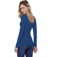 T-shirt col danseuse manches longues en modal ROXANE05
