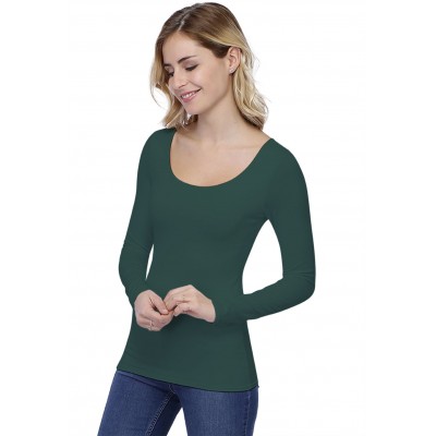 T-shirt col danseuse manches longues en modal ROXANE05