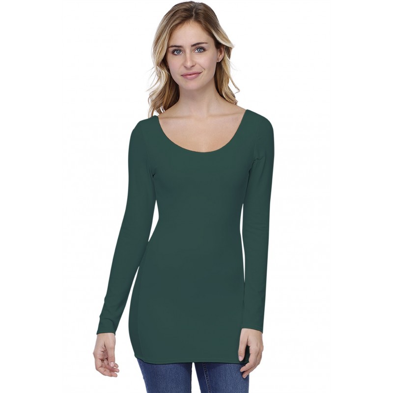 T-shirt long col danseuse manches longues en modal ROXANE10 T-shirt long col danseuse manches longues en modal ROXANE10
