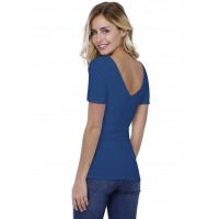 T-shirt col V doublé devant et derrière manches courtes en modal VIVI03