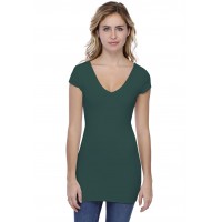 T-shirt long col V manches courtes capes en modal VIVI07