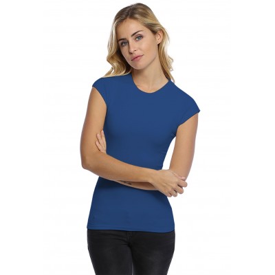 T-shirt ras du cou doublé devant manches courtes capes en modal KATIA02