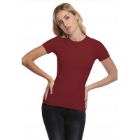 T-shirt ras du cou doublé devant manches courtes en modal KATIA03