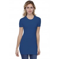 T-shirt long ras du cou doublé devant manches courtes en modal KATIA08