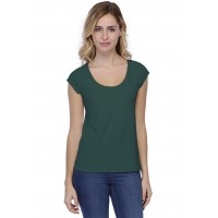 T-shirt coupe droite col rond doublé devant manches capes BIKI02