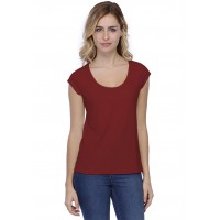 T-shirt coupe droite col rond doublé devant manches capes BIKI02