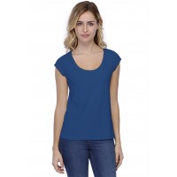 T-shirt coupe droite col rond doublé devant manches capes BIKI02