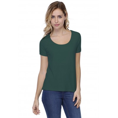 T-shirt coupe droite col rond doublé devant manches courtes BIKI03