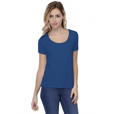 T-shirt coupe droite col rond doublé devant manches courtes BIKI03