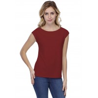 T-shirt coupe droite col bateau doublé devant manches capes en modal BINO02