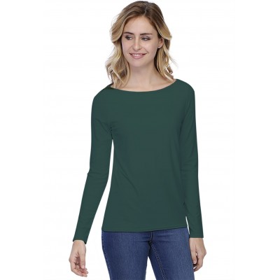 T-shirt coupe droite col bateau doublé devant en modal BINO05