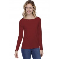T-shirt coupe droite col bateau doublé devant en modal BINO05