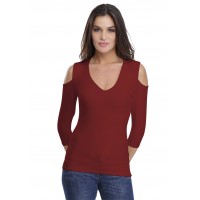 T-shirt V épaules dénudées en modal ALBA04