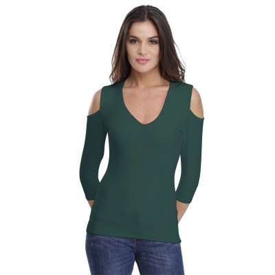 T-shirt V épaules dénudées en modal ALBA04