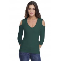 T-shirt V épaules dénudées en modal ALBA04