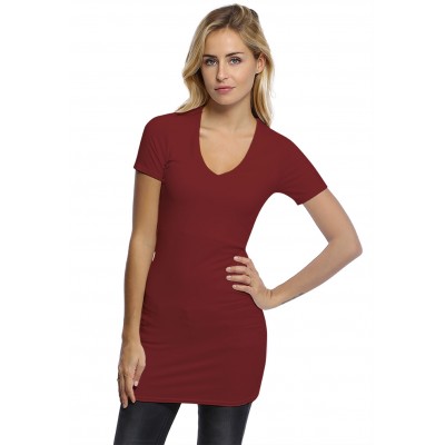 Tunique col V doublée devant manches courtes en modal SYLVIA13