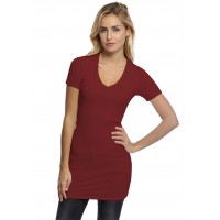 Tunique col V doublée devant manches courtes en modal SYLVIA13