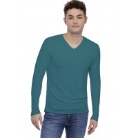 Tee-shirt col V finition colletage manches longues en modal SAMUEL