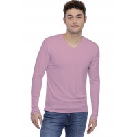 Tee-shirt col V finition colletage manches longues en modal SAMUEL