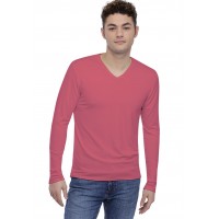 Tee-shirt col V finition colletage manches longues en modal SAMUEL