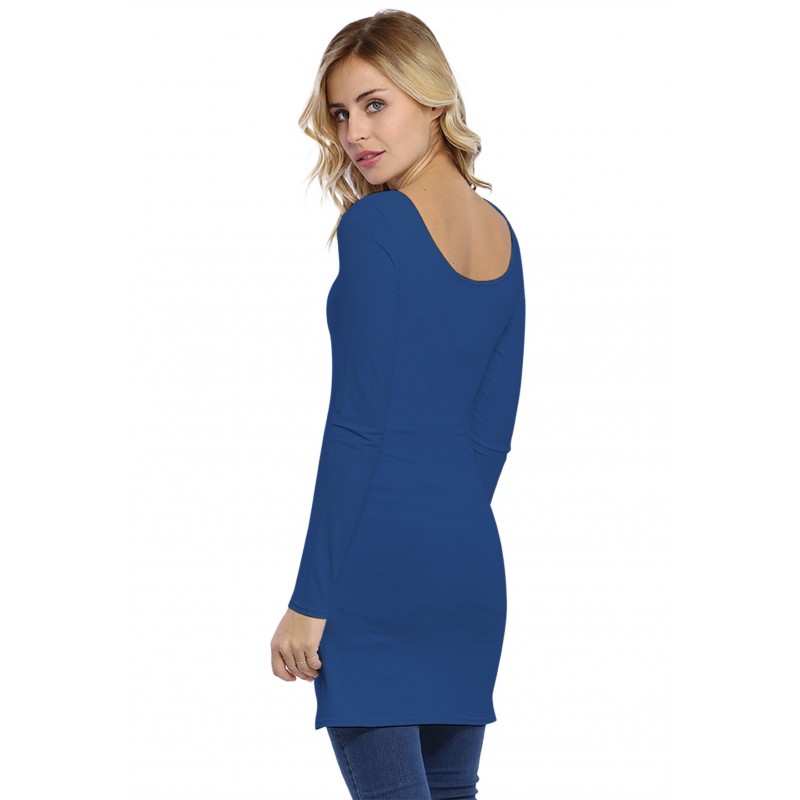 Tunique col danseuse manches longues en modal ROXANE15 Tunique col danseuse manches longues en modal ROXANE15