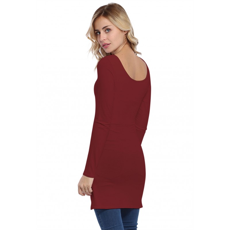 Tunique col danseuse manches longues en modal ROXANE15 Tunique col danseuse manches longues en modal ROXANE15
