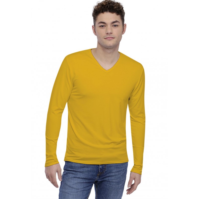 Tee-shirt col V finition colletage manches longues en modal SAMUEL Tee-shirt col V finition colletage manches longues en modal SAMUEL