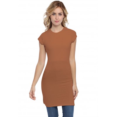 Tunique ras de cou doublée devant manches courtes en modal KATIA12