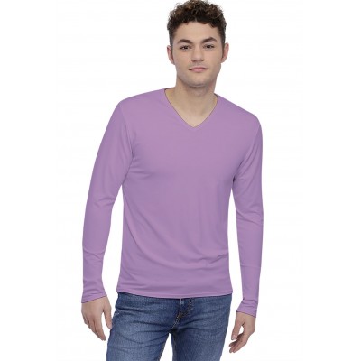 Tee-shirt col V finition colletage manches longues en modal SAMUEL