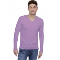 Tee-shirt col V finition colletage manches longues en modal SAMUEL