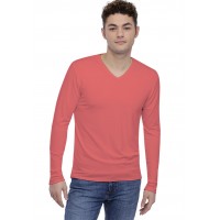 Tee-shirt col V finition colletage manches longues en modal SAMUEL