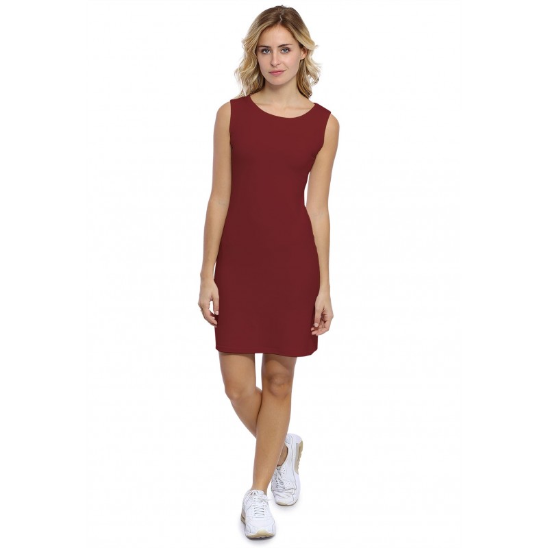 Robe col bateau sans manche en modal GUIMAUVE01 Robe col bateau sans manche en modal GUIMAUVE01