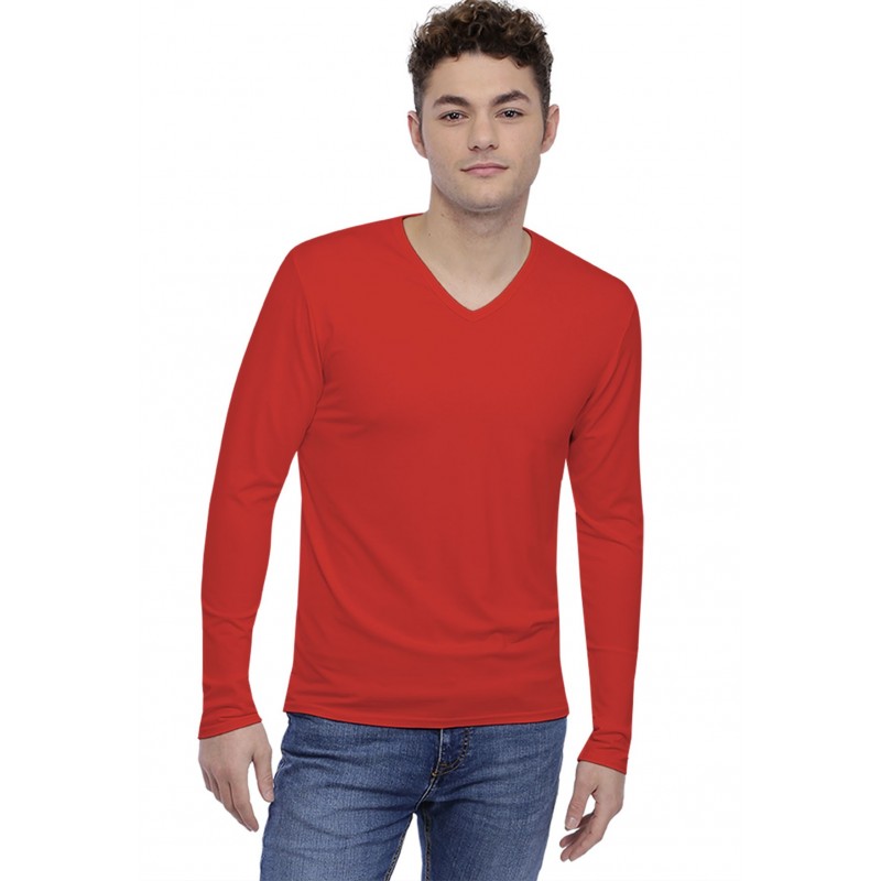 Tee-shirt col V finition colletage manches longues en modal SAMUEL Tee-shirt col V finition colletage manches longues en modal SAMUEL